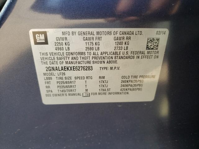 Photo 9 VIN: 2GNALAEKXE6276283 - CHEVROLET EQUINOX LS 