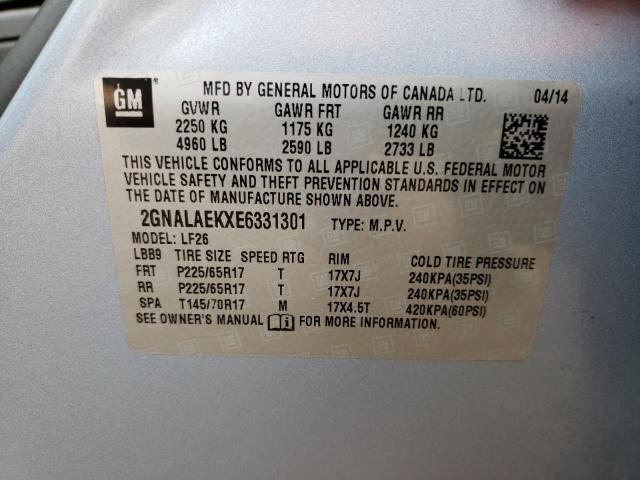 Photo 12 VIN: 2GNALAEKXE6331301 - CHEVROLET EQUINOX LS 