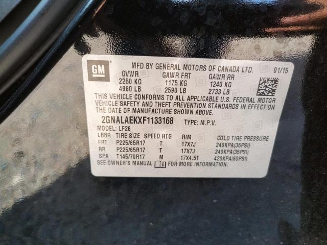 Photo 9 VIN: 2GNALAEKXF1133168 - CHEVROLET EQUINOX LS 