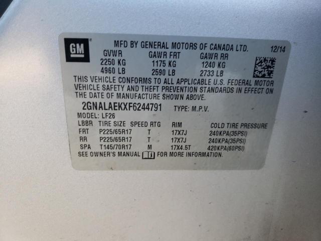 Photo 12 VIN: 2GNALAEKXF6244791 - CHEVROLET EQUINOX 