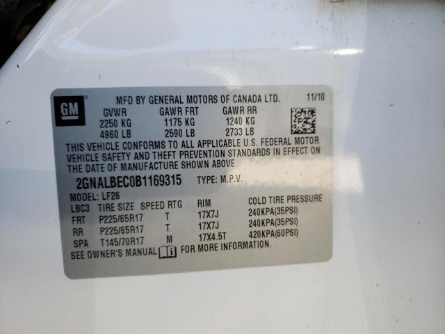 Photo 13 VIN: 2GNALBEC0B1169315 - CHEVROLET EQUINOX LS 