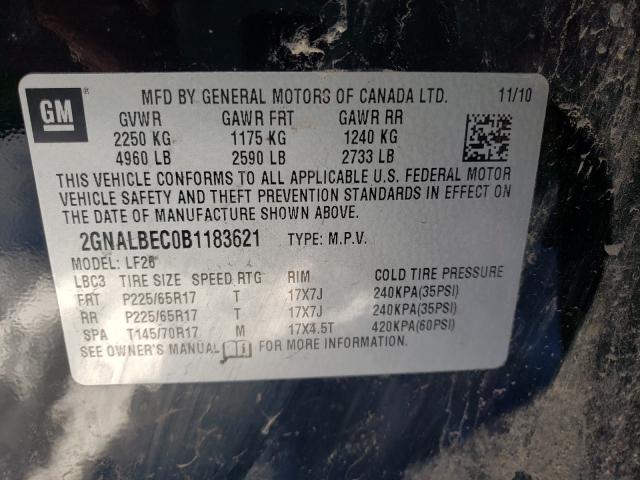 Photo 9 VIN: 2GNALBEC0B1183621 - CHEVROLET EQUINOX LS 