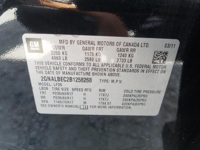 Photo 9 VIN: 2GNALBEC2B1258268 - CHEVROLET EQUINOX LS 