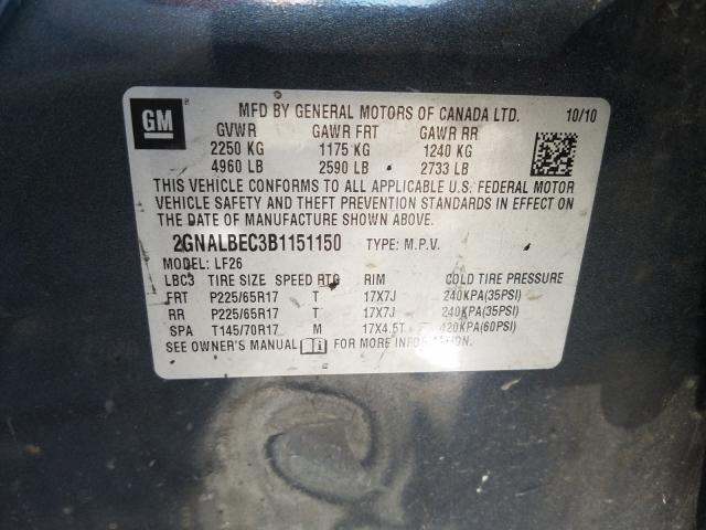 Photo 9 VIN: 2GNALBEC3B1151150 - CHEVROLET EQUINOX LS 