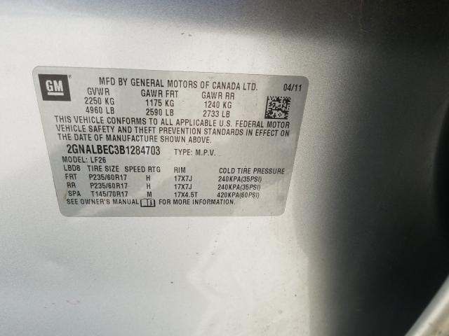 Photo 9 VIN: 2GNALBEC3B1284703 - CHEVROLET EQUINOX LS 