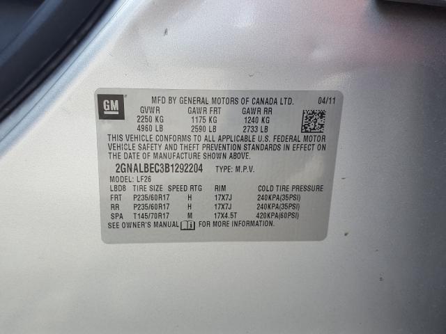 Photo 9 VIN: 2GNALBEC3B1292204 - CHEVROLET EQUINOX 