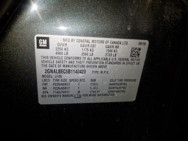 Photo 9 VIN: 2GNALBEC6B1140420 - CHEVROLET EQUINOX LS 