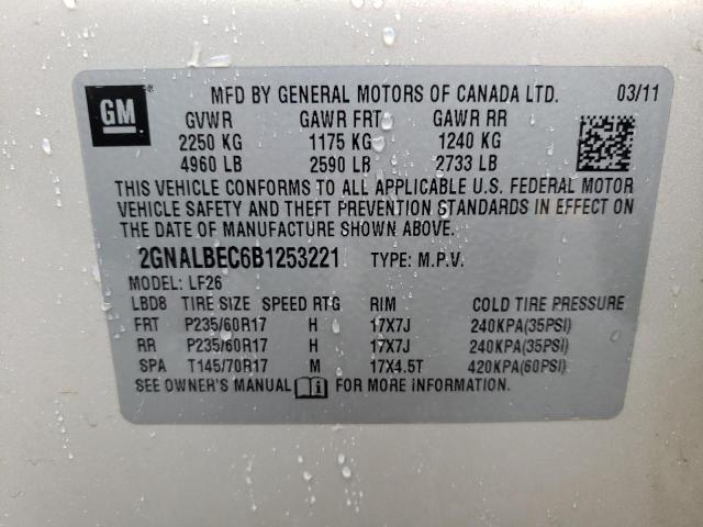 Photo 9 VIN: 2GNALBEC6B1253221 - CHEVROLET EQUINOX LS 