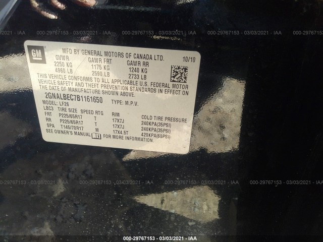 Photo 8 VIN: 2GNALBEC7B1161650 - CHEVROLET EQUINOX 