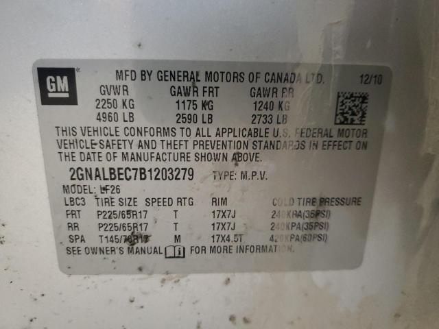 Photo 12 VIN: 2GNALBEC7B1203279 - CHEVROLET EQUINOX LS 