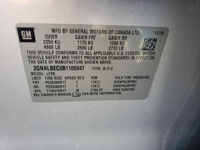 Photo 9 VIN: 2GNALBEC8B1186847 - CHEVROLET EQUINOX LS 