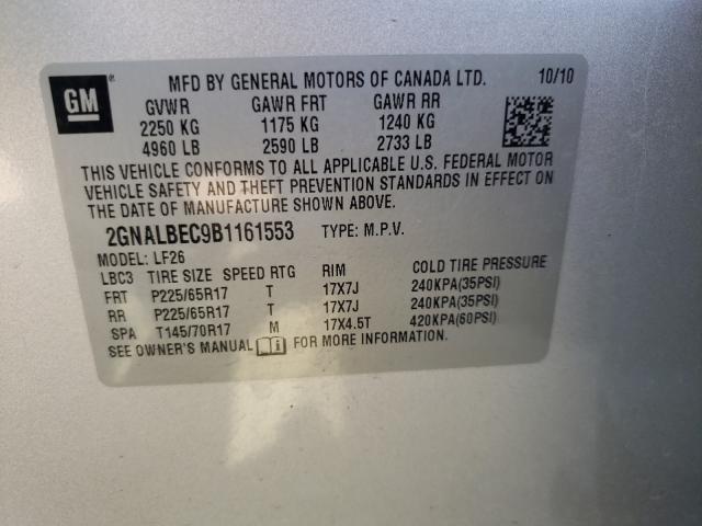 Photo 9 VIN: 2GNALBEC9B1161553 - CHEVROLET EQUINOX LS 