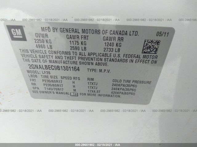 Photo 8 VIN: 2GNALBEC9B1301164 - CHEVROLET EQUINOX 