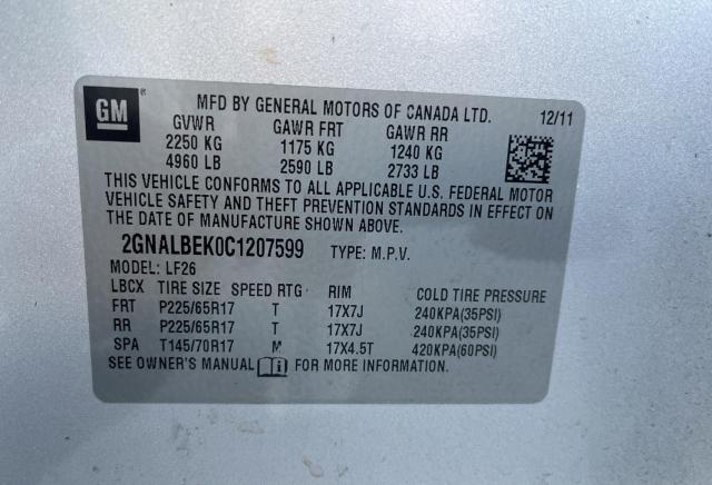 Photo 9 VIN: 2GNALBEK0C1207599 - CHEVROLET EQUINOX 