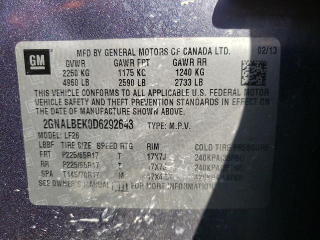 Photo 9 VIN: 2GNALBEK0D6292643 - CHEVROLET EQUINOX LS 