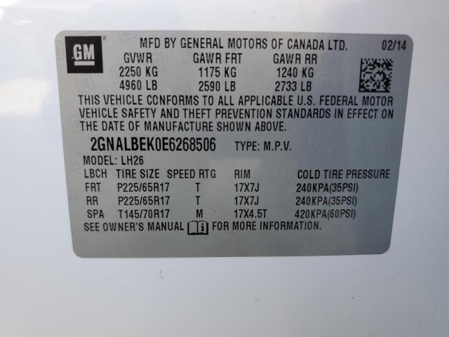 Photo 12 VIN: 2GNALBEK0E6268506 - CHEVROLET EQUINOX LT 