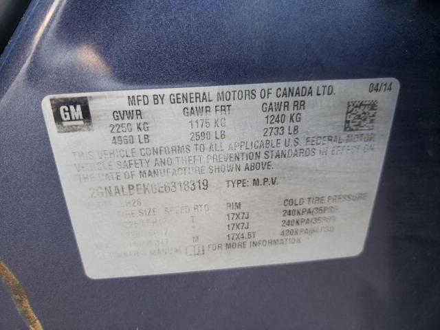 Photo 12 VIN: 2GNALBEK0E6318319 - CHEVROLET EQUINOX LT 