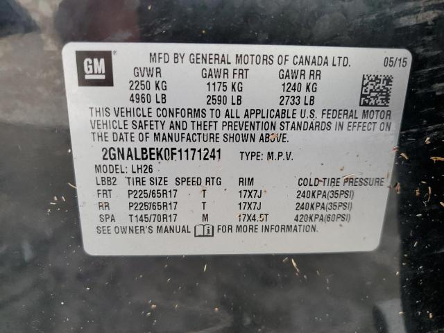 Photo 9 VIN: 2GNALBEK0F1171241 - CHEVROLET EQUINOX LT 