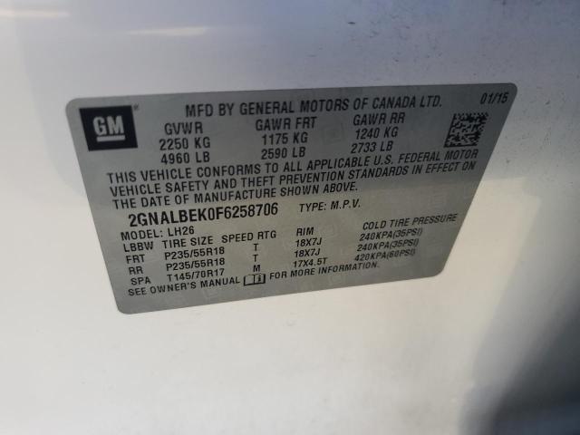 Photo 12 VIN: 2GNALBEK0F6258706 - CHEVROLET EQUINOX LT 