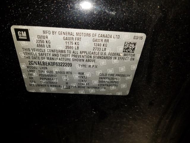 Photo 9 VIN: 2GNALBEK0F6322209 - CHEVROLET EQUINOX LT 