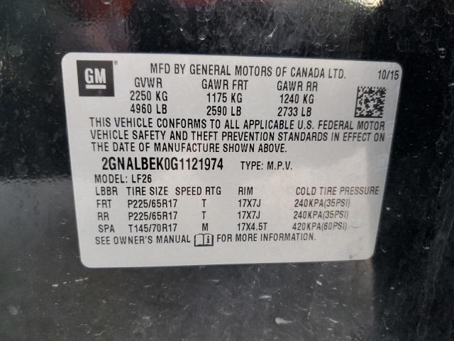 Photo 9 VIN: 2GNALBEK0G1121974 - CHEVROLET EQUINOX LS 