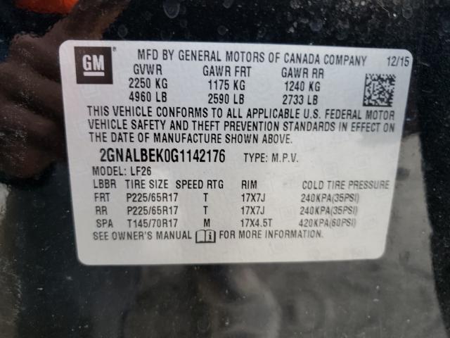 Photo 9 VIN: 2GNALBEK0G1142176 - CHEVROLET EQUINOX LS 