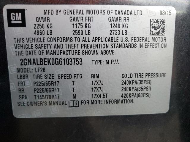 Photo 11 VIN: 2GNALBEK0G6103753 - CHEVROLET EQUINOX 