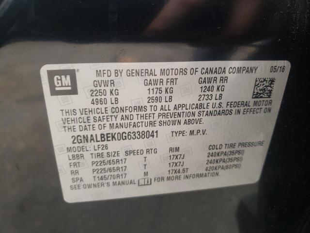 Photo 9 VIN: 2GNALBEK0G6338041 - CHEVROLET EQUINOX LS 