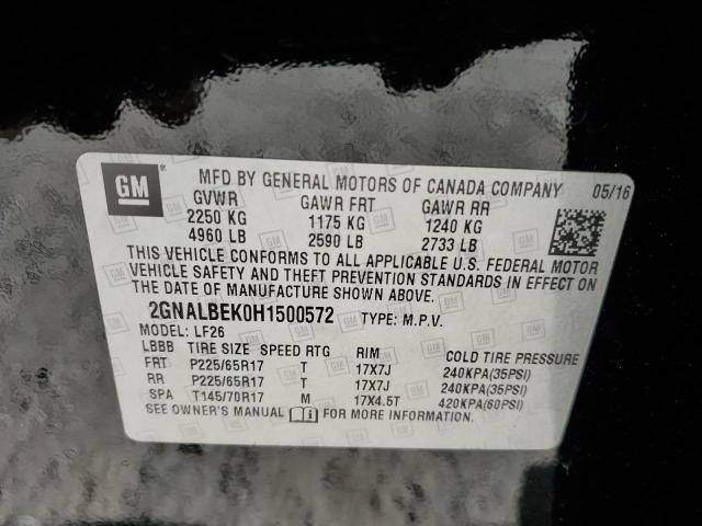 Photo 9 VIN: 2GNALBEK0H1500572 - CHEVROLET EQUINOX LS 