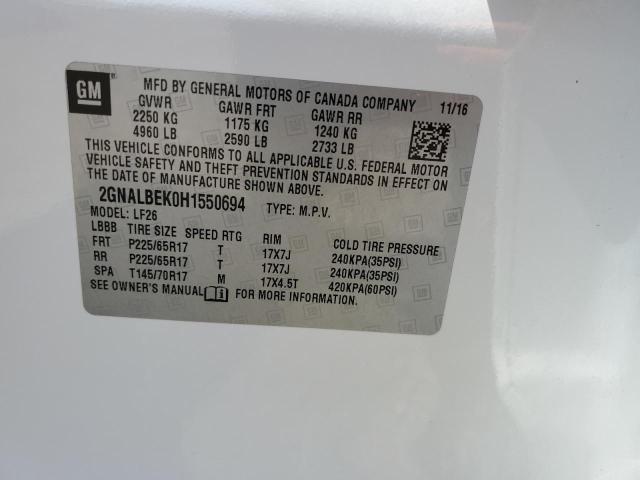 Photo 13 VIN: 2GNALBEK0H1550694 - CHEVROLET EQUINOX LS 