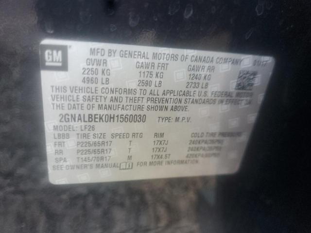 Photo 9 VIN: 2GNALBEK0H1560030 - CHEVROLET EQUINOX LS 