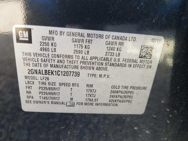 Photo 9 VIN: 2GNALBEK1C1207739 - CHEVROLET EQUINOX LS 