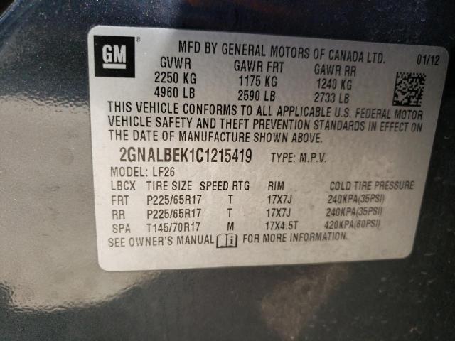 Photo 11 VIN: 2GNALBEK1C1215419 - CHEVROLET EQUINOX LS 