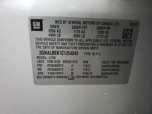 Photo 9 VIN: 2GNALBEK1C1254043 - CHEVROLET EQUINOX LS 