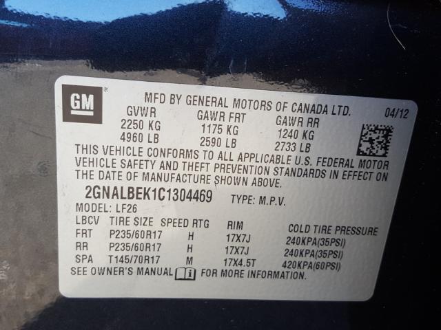 Photo 9 VIN: 2GNALBEK1C1304469 - CHEVROLET EQUINOX LS 