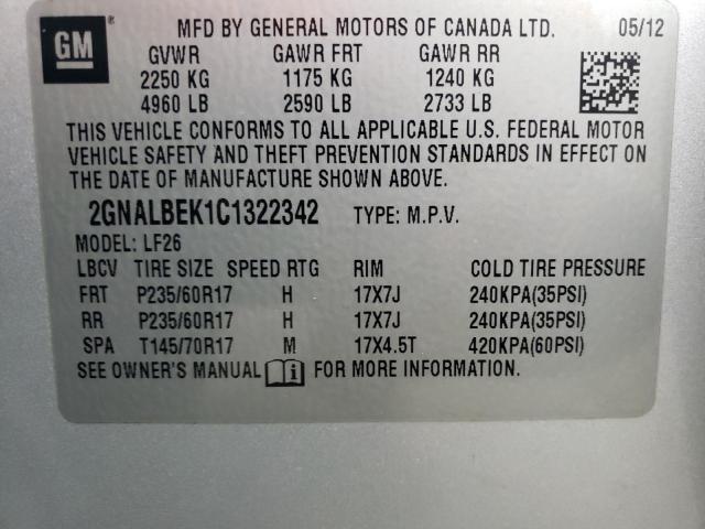 Photo 11 VIN: 2GNALBEK1C1322342 - CHEVROLET EQUINOX 