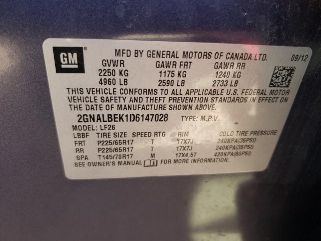 Photo 9 VIN: 2GNALBEK1D6147028 - CHEVROLET EQUINOX LS 