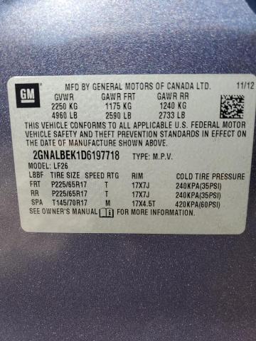 Photo 12 VIN: 2GNALBEK1D6197718 - CHEVROLET EQUINOX LS 