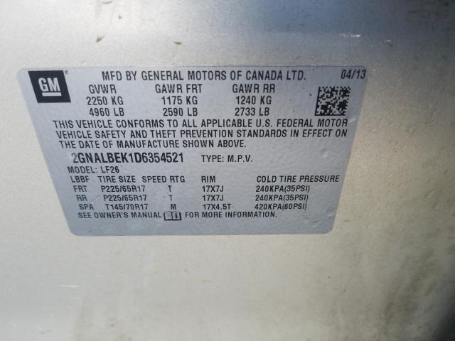 Photo 9 VIN: 2GNALBEK1D6354521 - CHEVROLET EQUINOX LS 