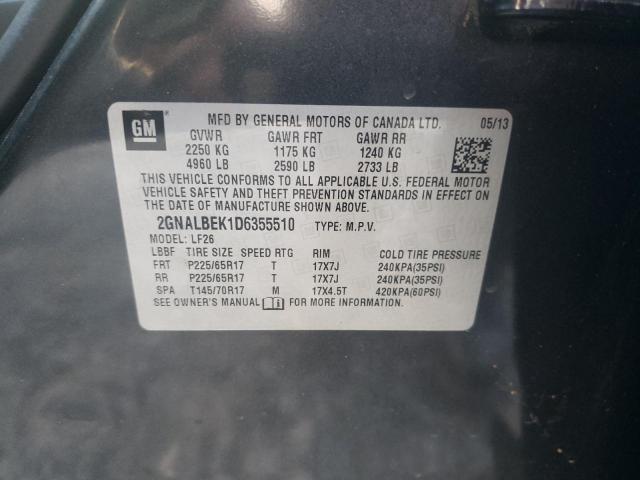 Photo 9 VIN: 2GNALBEK1D6355510 - CHEVROLET EQUINOX LS 