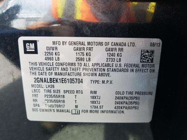 Photo 9 VIN: 2GNALBEK1E6105704 - CHEVROLET EQUINOX LT 