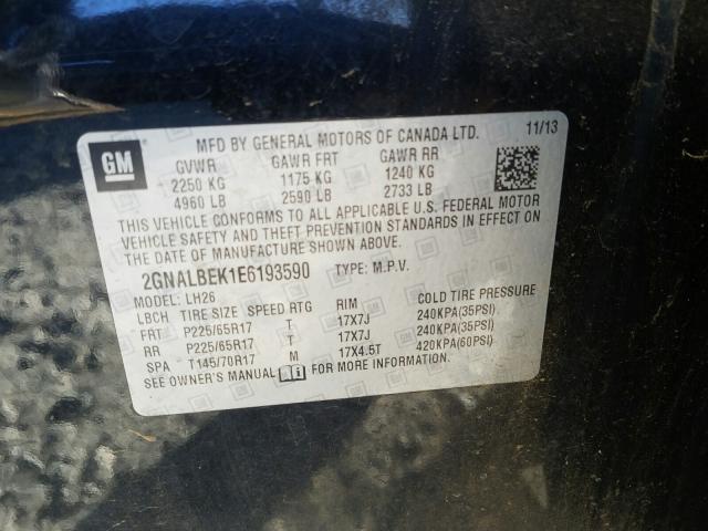 Photo 9 VIN: 2GNALBEK1E6193590 - CHEVROLET EQUINOX LT 