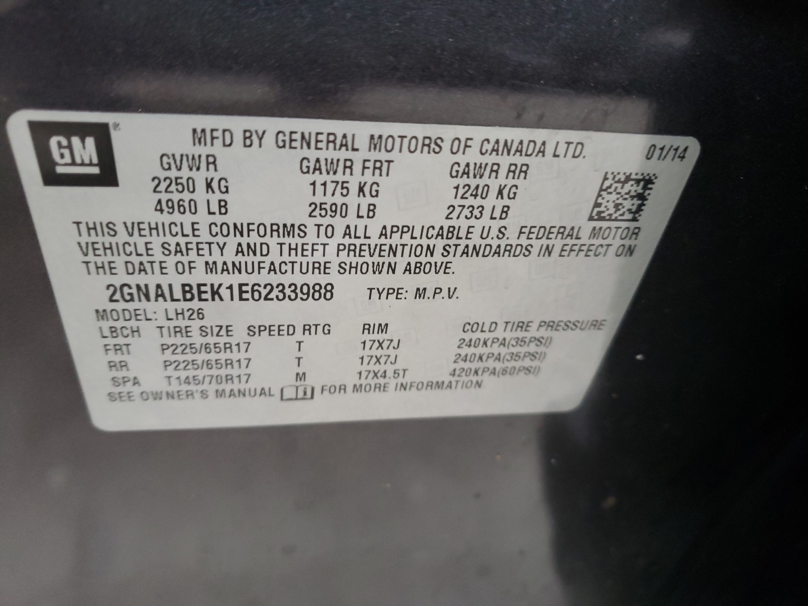 Photo 9 VIN: 2GNALBEK1E6233988 - CHEVROLET EQUINOX LT 