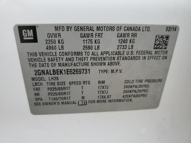 Photo 12 VIN: 2GNALBEK1E6269731 - CHEVROLET EQUINOX LT 