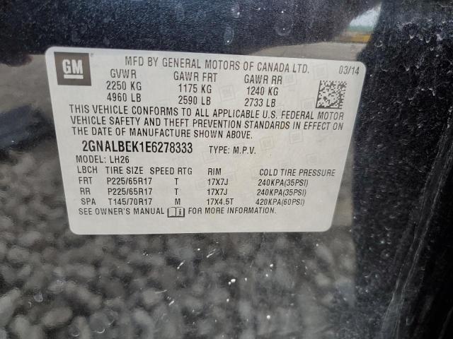 Photo 12 VIN: 2GNALBEK1E6278333 - CHEVROLET EQUINOX LT 