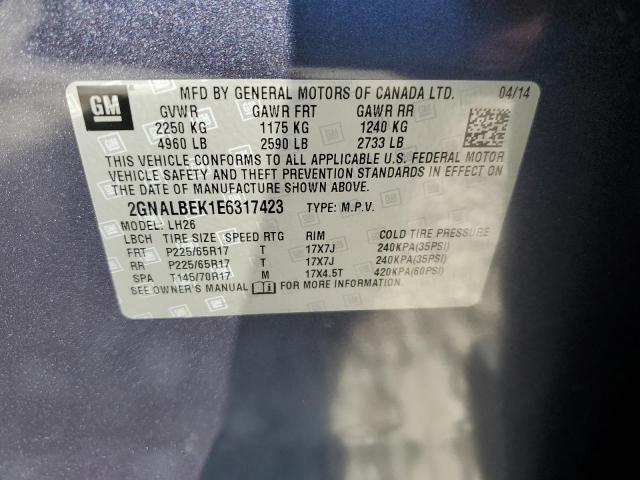 Photo 12 VIN: 2GNALBEK1E6317423 - CHEVROLET EQUINOX LT 