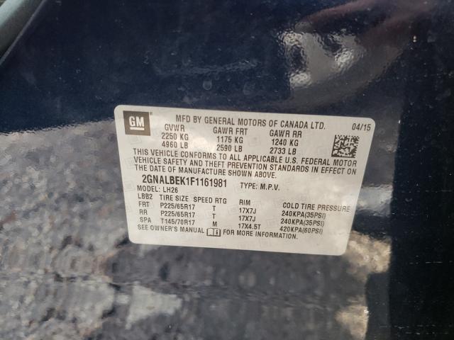 Photo 9 VIN: 2GNALBEK1F1161981 - CHEVROLET EQUINOX LT 