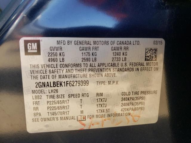 Photo 11 VIN: 2GNALBEK1F6279399 - CHEVROLET EQUINOX 