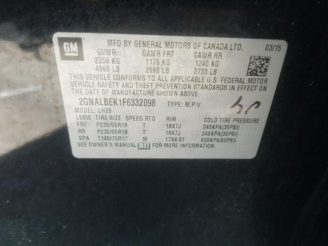 Photo 9 VIN: 2GNALBEK1F6332098 - CHEVROLET EQUINOX LT 