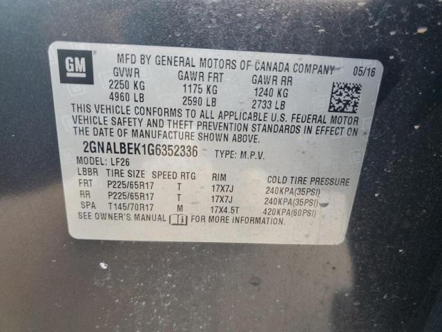 Photo 12 VIN: 2GNALBEK1G6352336 - CHEVROLET EQUINOX LS 